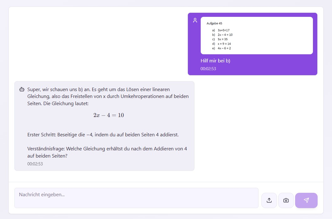 Screenshot der Upload Ansicht im AI Tutor von TutorPlai
