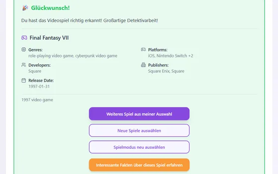 Glückwunsch nach richtig gelöster Rollenspiel-Runde