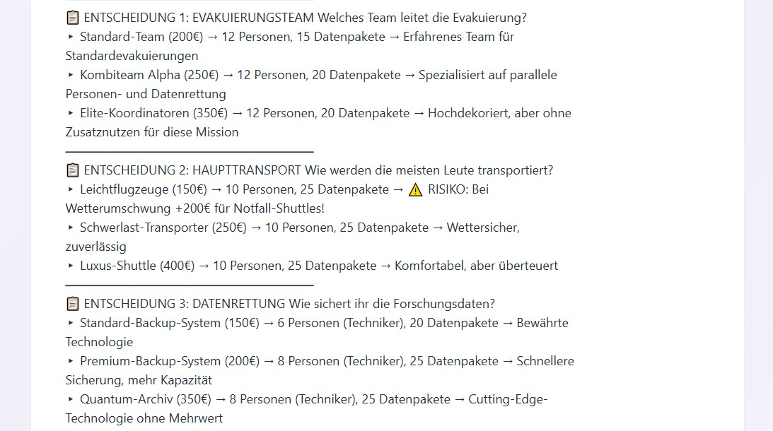 Strategy Mission auf Level 4: Eine komplexere Mission, in der mehrere Faktoren gleichzeitig abgewogen werden müssen.
