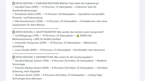 Entscheidungen in einer komplexeren Mission auf Level 4